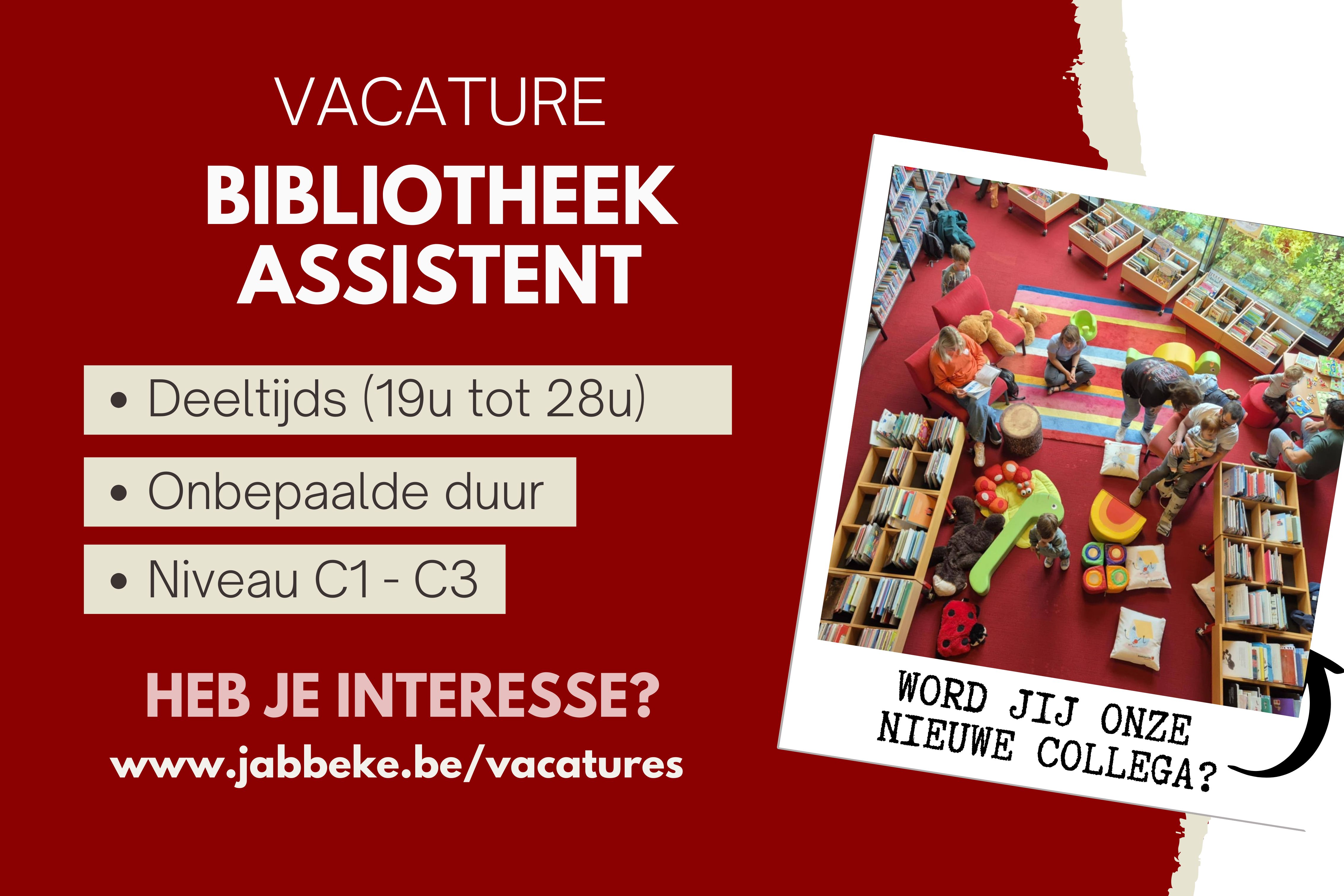 LOKAAL BESTUUR JABBEKE WERFT AAN - BIBLIOTHEEKASSISTENT (M/V/X)